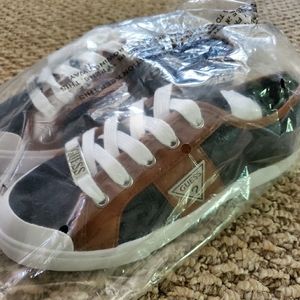Guess Denim and Brown Leather Sneakers